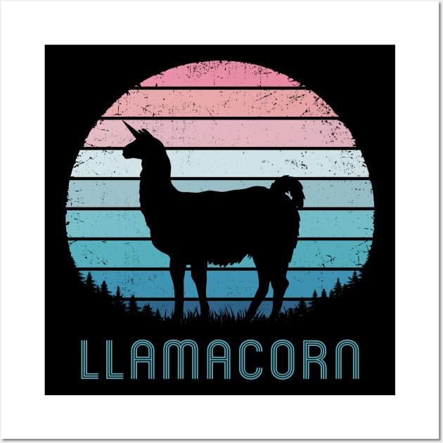 Llamacorn Retro Wall Art by TigerTom